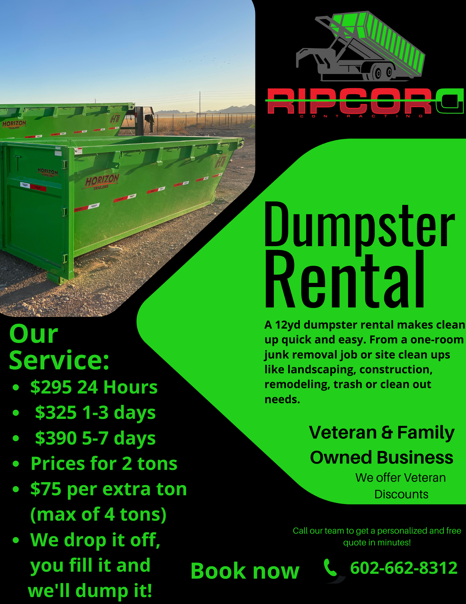 Ripcord Contracting Services flyer